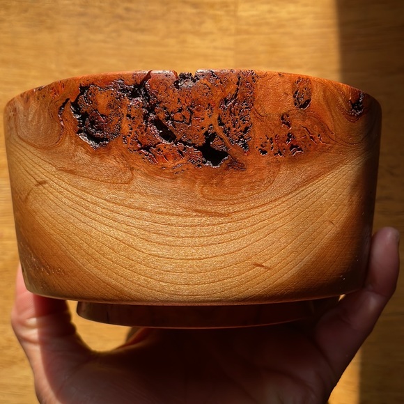 Cherry burl bowl raw edge knots 😍Handmade by Shane Repasky - Picture 4 of 13